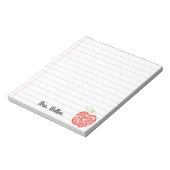 Aangepaste naam Schattige "Beste docent ooit" Appl Notitieblok (Linkerzijde)