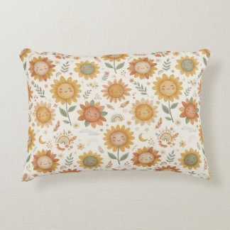 Aangepaste naam Schattige Boho Zonnebloem Babykame Accent Kussen