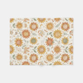 Aangepaste naam Schattige Boho Zonnebloem Zon & Re Fleece Deken (Voorkant (Horizontaal))