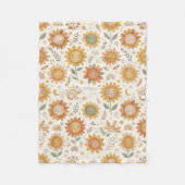 Aangepaste naam Schattige Boho Zonnebloem Zon & Re Fleece Deken (Voorkant)