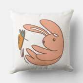 Aangepaste Naam Schattige Bunny & Wortel Animal Ar Kussen (Achterkant)