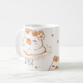 Aangepaste naam Schattige Capybara Met Zonnebril K Koffiemok (Voorkant links)