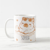 Aangepaste naam Schattige Capybara Met Zonnebril K Koffiemok (Links)