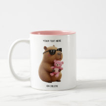 Aangepaste naam Schattige Capybara Teddybeer Roze