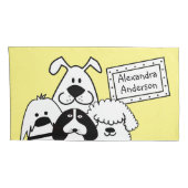 Aangepaste naam Schattige Dog Doodles Kussensloop (Achterkant-Rechts)