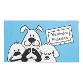 Aangepaste naam Schattige Dog Doodles Kussensloop (Achterkant-Links)