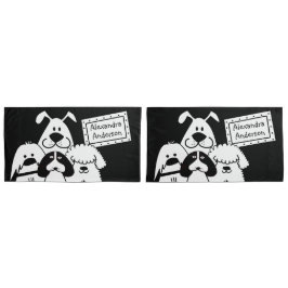 Aangepaste naam Schattige Dog Doodles Kussensloop