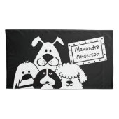 Aangepaste naam Schattige Dog Doodles Kussensloop (Achterkant-Rechts)