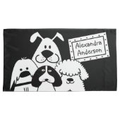 Aangepaste naam Schattige Dog Doodles Kussensloop (Voorkant-Rechts)