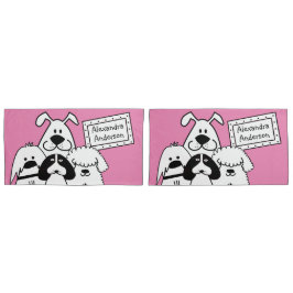 Aangepaste naam Schattige Dog Doodles Kussensloop