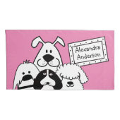 Aangepaste naam Schattige Dog Doodles Kussensloop (Achterkant-Rechts)