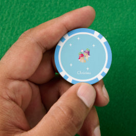 Aangepaste naam schattige engelen op blauw poker chips