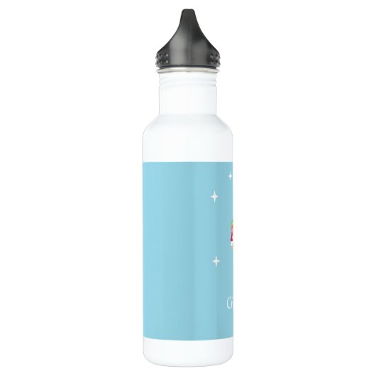 Aangepaste naam schattige engelen op blauw waterfles  (Links)