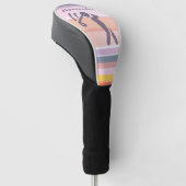 Aangepaste Naam Schattige Fun Pastel Stripes Paars Golfheadcover (Schuin)