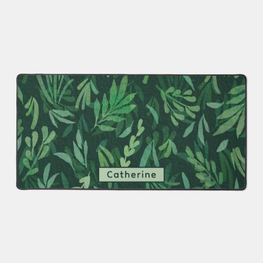 Aangepaste Naam Schattige Groene Botanische Kantoo Bureaumat (Voorkant)