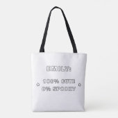 Aangepaste naam Schattige Halloween Kleuractivitei Tote Bag (Achterkant)