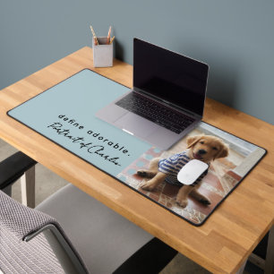 Aangepaste naam Schattige hond Foto Grappige tekst Bureaumat