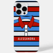 Aangepaste naam schattige illustratie met stripe P Case-Mate iPhone Case (Achterkant)