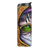 Aangepaste naam Schattige kat-bril Thermosbeker (Gedraaid links)