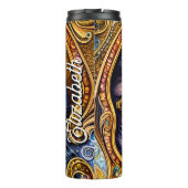 Aangepaste naam Schattige kat-bril Thermosbeker (Achterkant)