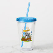 Aangepaste Naam schattige Koala & Butterfly Garden Acryl Drinkbeker (Achterkant)