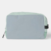 Aangepaste naam, schattige moderne grijze blauwe v toilettasje (Achterkant)