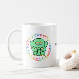 Aangepaste naam Schattige Olifant LGBTQ Pride Koff Koffiemok
