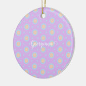 Aangepaste Naam Schattige Pastel Rainbow Bullseyes Keramisch Ornament (Links)