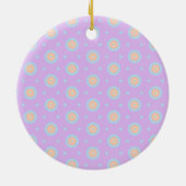 Aangepaste Naam Schattige Pastel Rainbow Bullseyes Keramisch Ornament (Achterkant)