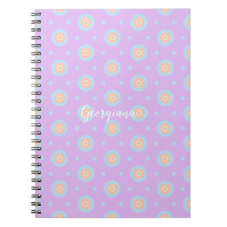 Aangepaste Naam Schattige Pastel Rainbow Bullseyes Notitieboek