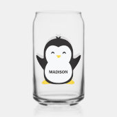 Aangepaste naam schattige pinguïn blikvorm glas (Voorkant)