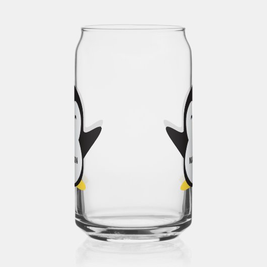 Aangepaste naam schattige pinguïn blikvorm glas (Links)
