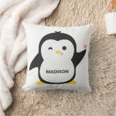 Aangepaste naam schattige pinguïn kussen (Deken)