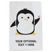 Aangepaste naam schattige pinguïn medium cadeauzakje (Voorkant)