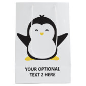 Aangepaste naam schattige pinguïn medium cadeauzakje (Achterkant)