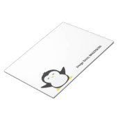 Aangepaste naam schattige pinguïn notitieblok (Schuin)