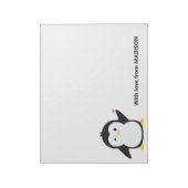 Aangepaste naam schattige pinguïn notitieblok (Linkerzijde)