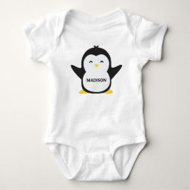 Aangepaste naam schattige pinguïn shirten romper