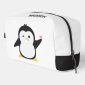 Aangepaste naam schattige pinguïn toilettasje (Rechterhoek)