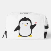 Aangepaste naam schattige pinguïn toilettasje (Achterkant)