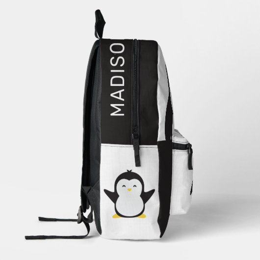 Aangepaste naam schattige pinguïns bedrukte rugzak (Links)