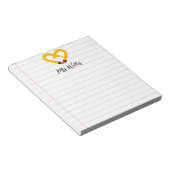 Aangepaste Naam Schattige Potlood Hart Leraar Waar Notitieblok (Schuin)