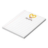 Aangepaste Naam Schattige Potlood Hart Leraar Waar Notitieblok (Linkerzijde)