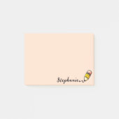 Aangepaste naam Schattige potlood Terug naar Schoo Post-it® Notes (Voorkant)