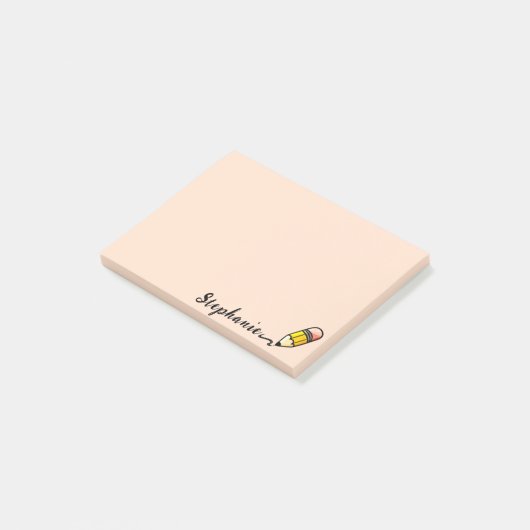 Aangepaste naam Schattige potlood Terug naar Schoo Post-it® Notes (Schuin)