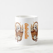 Aangepaste naam schattige puppy mok herfst cadeau (Center)