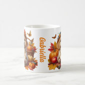 Aangepaste naam schattige puppy mok herfst cadeau (Center)