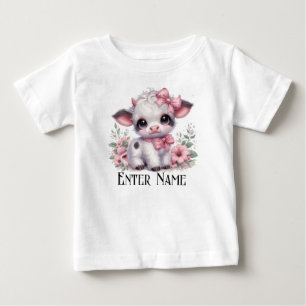 Aangepaste Naam Schattige Roze Baby Meisje Highlan