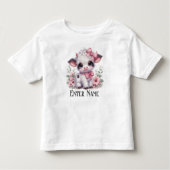 Aangepaste Naam Schattige Roze Baby Meisje Highlan Kinder Shirts (Voorkant)
