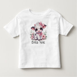 Aangepaste Naam Schattige Roze Baby Meisje Highlan Kinder Shirts